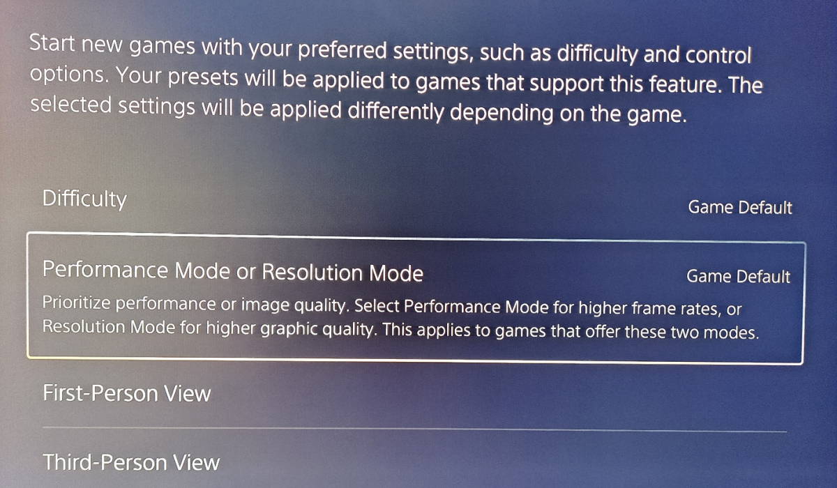 Ps5 Game Presets And Getting 1 Fps Benq Us